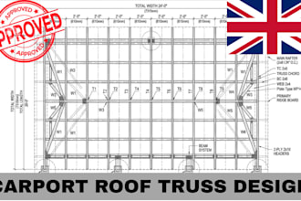 design structural carport roof truss with calculations and drawings for wa ca tx