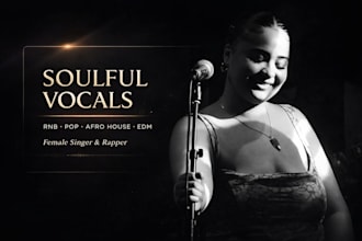 sing soulful rnb vocals, pop, afro house, edm, pop singer, female rapper, disco