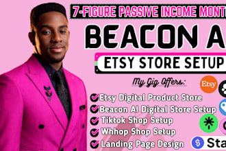 setup beacons ai digital store, etsy, whop shop setup, taplink link in bio setup