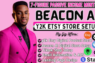 setup beacon ai digital product store,tiktok shop setup,y2k etsy digital product