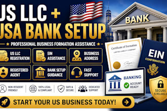 do USA bank creation, mercury wise setup, llc and proof of address