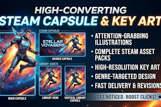 create steam capsule artwork, game key art, and steam library capsule
