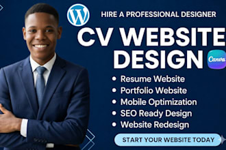 design cv website, resume website, ugc portfolio website, canva website design