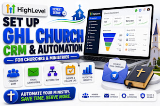 set up ghl church CRM automation church email campaign for churches or ministry