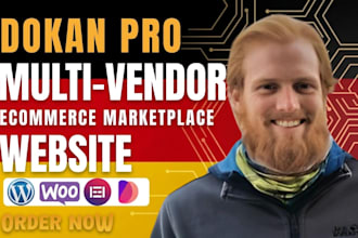 build multi vendor ecommerce marketplace website, dokan or multivendor website
