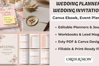 design canva editable wedding planner ebooks for brides and wedding planners