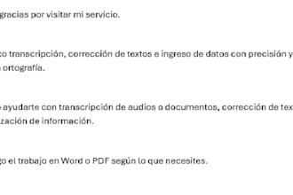 transcripción, redacción y digitación de documentos