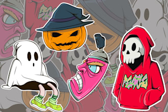 design illustrations for stickers