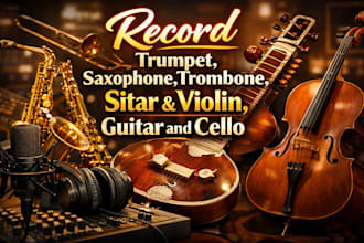 record professional saxophone trumpet trombone sitar and violin guitar and cello