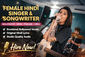 be female hindi singer and songwriter for bollywood, hindi punjabi, urdu song