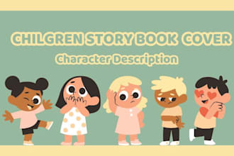 do children story book illustration,kids book, design cover page for amzon KDP