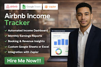 create airbnb income tracker dashboard in excel sheets, google sheets and zapier