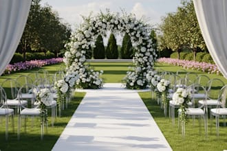 design 3d wedding decor, indoor and outdoor ceremony, event layout with render