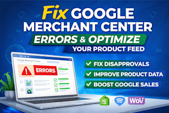 fix google merchant center errors and optimize shopify product feed