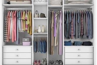 design walk in closet,cabinet with 2d blueprint and 3d image