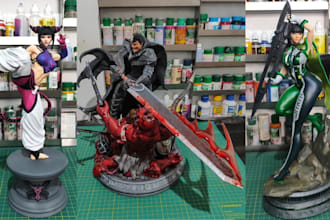 3d print and paint figure anime character painting warhammer resin 40k printing