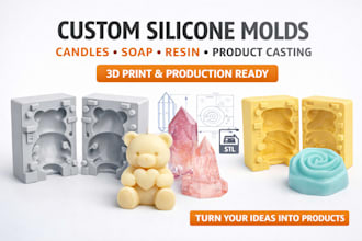 design custom silicone molds for candles, soap, resin or product casting