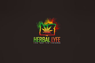 design super cannabis hemp medical theme logo