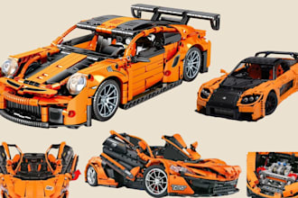 do custom lego technic supercar or bike moc design xml partlist with instruction