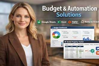 do budget spreadsheet, rental sheet and automate workflows with zapier