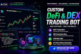 create defi trading bot, dex trading bot, arbitrage bot for on chain automation