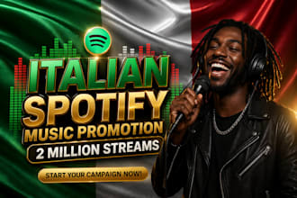 promote your spotify music to real italian listeners, spotify music promotion