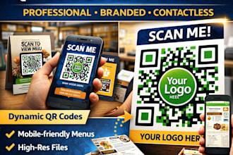 design restaurant qr code menu, digital menu qr code with branding