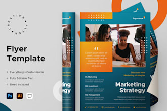 design marketing flyer, promotional flyer redesign one pager, corporate flyer