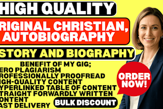 write original christian, autobiography, history and biography, memoir ebook