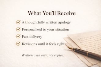 write a heartfelt apology letter or message