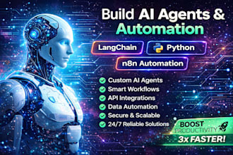 develop ai agents, langchain, n8n automation and python ai automation apps