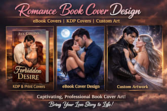 romance book cover illustration, ebook cover design, kdp cover, book cover art