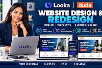design looka website, looka website redesign, landing page, duda website