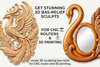 create 3d sculpting base relief for cnc router 3d printing