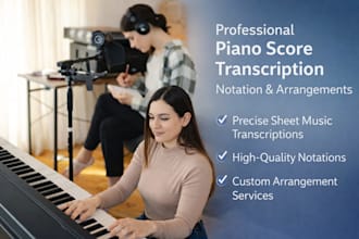 create professional piano vocal and arrangement with satb midi sheet music