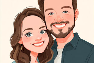 draw couple portrait illustration