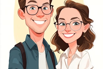 draw beautiful couples caricature