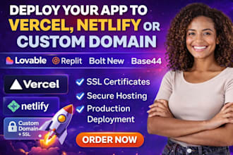 deploy lovable ai website replit bolt base44 app to vercel netlify custom domain
