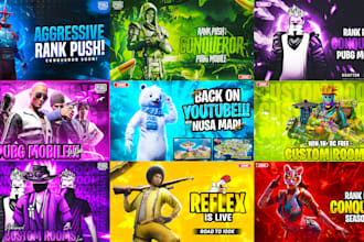 provide you a graphics pack of 30 eye catching pubg thumbnails