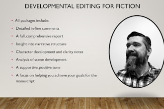 provide developmental editing for fiction manuscripts
