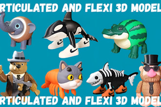 sculpt 3d articulated model for printing flexi toy 3d toy doll bjd model