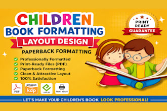 do amazon KDP children book formatting layout design journal book cover design