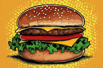make a food pop art illustration