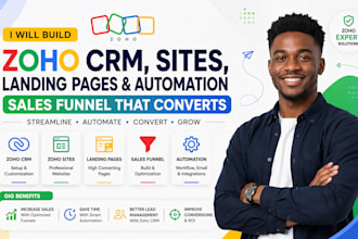 build zoho crm zoho sites zoho landing page zoho website automation sale funnel