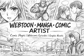 create webcomic, manga or webtoon episodes, comic pages and graphic novel