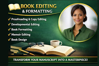 do book editing, developmental edit proofreading formatting memoir