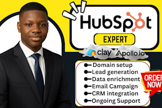 setup clay, hubspot, apollo io, integrate trello, zapier, gohighlevel automation