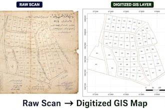 georeference, digitize scanned maps and gis mapping
