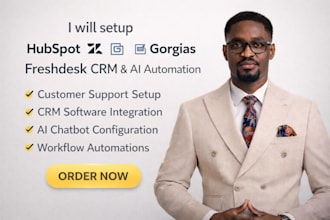 design CRM and customer support automation using hubspot zendesk or freshdesk