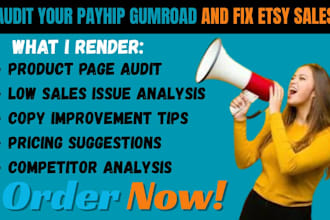 audit your payhip gumroad product and fix etsy sales